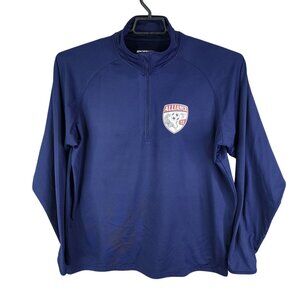 Mens Blue Sport-Tek Pullover Jacket 1/4 Zip Long Sleeve Alliance 11 Soccer XL